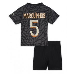 Paris Saint-Germain Marquinhos #5 Replica Third Stadium Kit for Kids 2023-24 Short Sleeve (+ pants)
